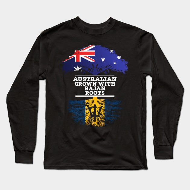 Australian Grown With Bajan Roots - Gift for Bajan With Roots From Barbados Long Sleeve T-Shirt by Country Flags